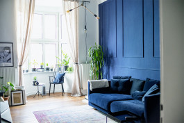 Wohnzimmer Altbau Blau