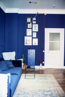 Wohnzimmer Altbau Blau